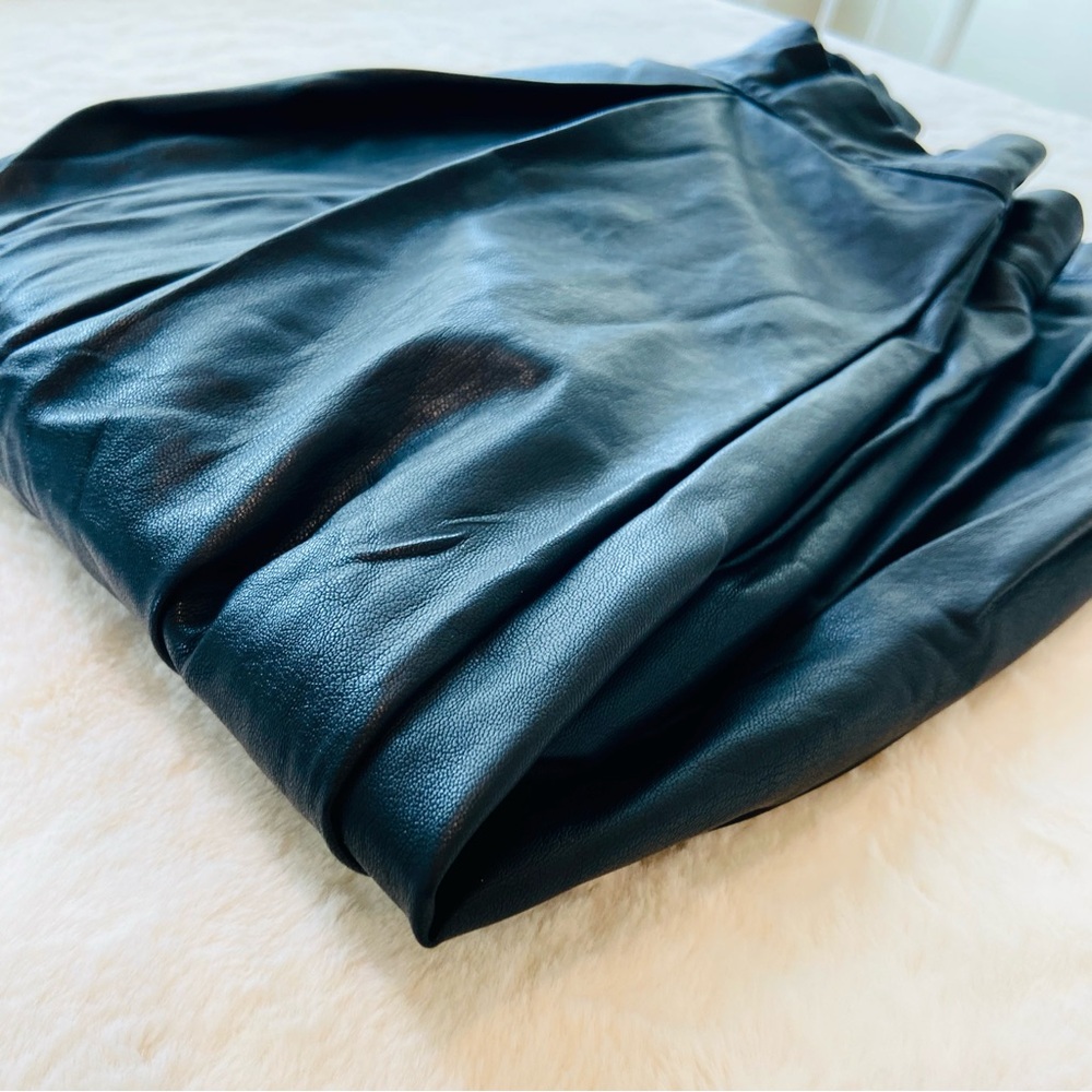 Target | S | Black | High Waist Faux Leather Pleated Mid-Length Skirt - Picture 3 of 4